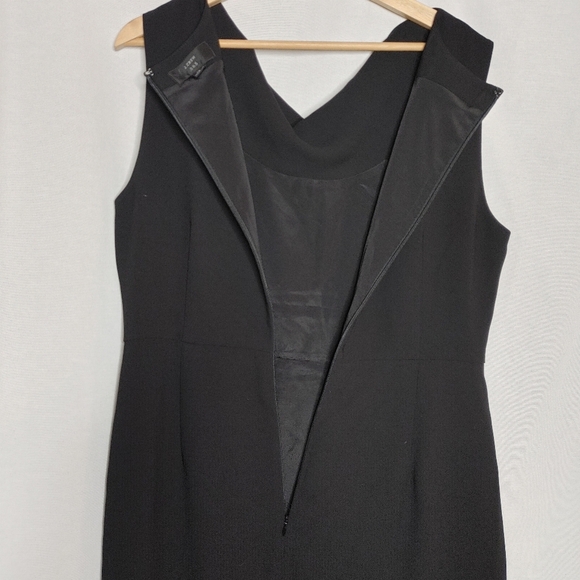 J. Crew Cowlneck Sheath Dress 365 Crepe Wool Sleeveless Black 14 Pencil Dress - Picture 6 of 11